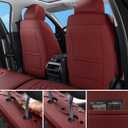Car Seat Covers Front Seats Burgundy, Luxury Faux Leather Women Waterproof Non-Slip Seat Protector Universal Fit for Most Cars SUVs Trucks Pick-ups Car Accessories Interior(Wine Red-Front Seats)