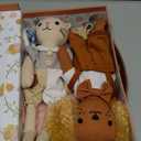 Golray Portable Dress Up Plush Doll Set with Storage Case, Cat & Dog Stuffed Animal Toys, Doll Clothes with Wooden Hangers & Suitcase Wardrobe Travel-Ready Toy Organizer, Gifts for Girls Ages 3+