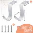 Hicarer 2 Pcs 1.38 Inch Closet Rod Brackets Heavy Duty Metal Wall Mount Rod Brackets with Screws Closet Pole Support for Living Room Bedroom Shelf Office(Silver)