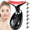 Red Light Therapy for Face and Neck, 7 Color Light Based Face Massager Tool, Portable Skin Care Tool for Firming, Tightening and Lifting (Glossy Black)