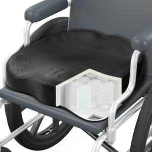 Aulase Wheelchair Seat Cushion - High Density Memory Foam and Inner Springs Comfort Support Without Flatten - Mobility Scooter Accessories - Large Chair Pad Pain Relief for Adults & Seniors