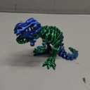 3D Printed Dinosaur Bones, Articulated T-Rex Skeletons, 3D Printed Dragon Animals Fidget Toy Home Office Decor, Poseable T-Rex Toy with Flexible Joints, Relief Stress and Anxiety(Green-Blue)