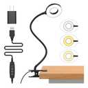 iZELL Desk Lamp, [3 Color Modes & 10 Brightness] LED Reading Light with Clamp, Silicone Flexible Arm Book Light for Kids Reading Book in Bed at Night Clip on Table, Headboard, Dorm - 15.8‘’ Black