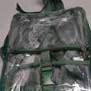 Mildbeer Clear Stadium Backpack for Sports Events & Concerts - 12x12x6 Compact PVC Flap Backpack with Multi-Pocket Design, Green