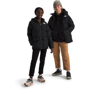 THE NORTH FACE Kids' North Down Fleece-Lined Short Parka | 600 Fill Recycled Waterfowl Down Insulated, Water Repellent (X-Small, Tnf Black)