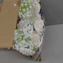 HyeFlora 35 PCS Artificial White Roses with 15 PCS Fake Baby Breath Realistic Fake Flowers Bouquet with Stem for DIY Wedding Party Home Decoration Vase Tables Centerpieces Arrangements Gift for Her