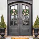 20" Artificial Wreath for Front Door Pink Magnolia Wreath Greenery for Easter Spring Housewarming Wedding Farmhouse Mantel Door Decoration