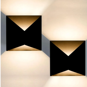 2-Pack Modern Outdoor Wall Lights, Black LED Exterior Wall Light Fixtures, Dimmable 10W 3000K Up Down Patio Porch Lights Wall Mount Outdoor Sconces for House Yard Hallway