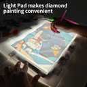 KOBAIBAN A4 LED Super Bright Light Box with Foldable Stand, Ultra-Thin Light Board for Diamond Painting, USB-C Power Light Table for Tracing, Light Pad for Sketching, Drawing, Weeding Vinyl (Black)