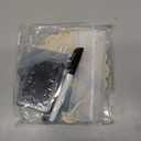 Baby Announcement Sign 7 Inch Double Sided Wooden Hello World Newborn Engraved Sign with Organza Bag Marker Pen Ink Pad Ribbon Bow for Baby Shower Hand Footprints Photo Prop (Blue Bow)