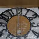 Large Wall Clock for Living Room Decor, 24 Inch Non Ticking Silent, Battery Operated Modern Vintage Oversized Wall Clock for Bedroom Kitchen (Light Brown - Arabic Numbers)