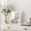 Vanity Mirror with Lights, 13'' x 11'' Lighted Makeup Mirror for Desk, Hollywood Mirror with 12 Dimmable Bulbs, 3 Color Modes, Smart Touch Control, 360Rotation, Gifts for Mothers Day