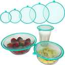 5 Pack Silicone Lids for Bowl, 5 Sizes Reusable Clear Vacuum Storage Lids, Kitchen Food Storage Covers Suitable for Round Containers, Cups, Bowls, Mugs, Food Cans, Pet Cans