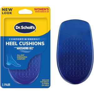 Dr. Scholl's Heel Cushions with Massaging Gel Advanced // All-Day Shock Absorption and Cushioning to Relieve Heel Discomfort (1 Count (Pack of 1))