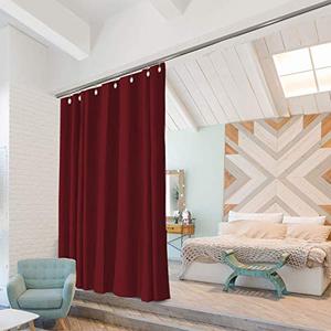 Room/Dividers/Now Ceiling Track Room Divider Kit - Large A, 8ft Tall x 6ft - 9ft Wide (Sierra Red), Track Curtains Ceiling Mount