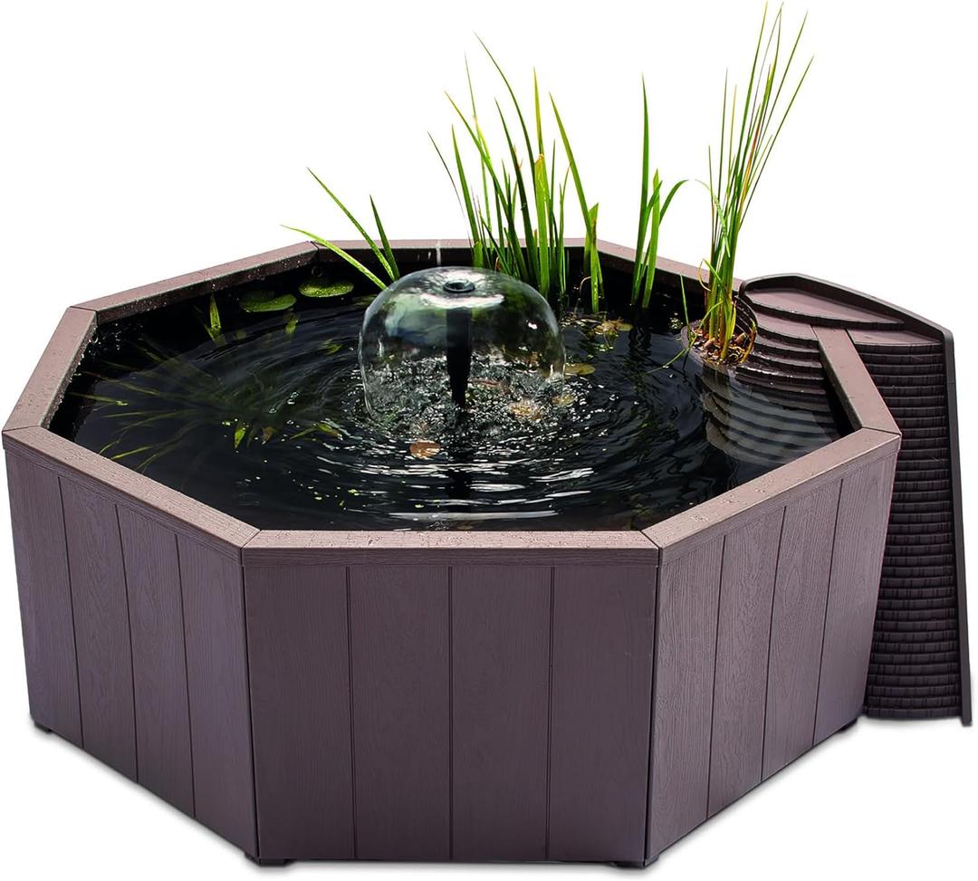 Aquagarden No Dig Nature Pool, Complete Water Feature Kit, Attract Birds and Wildlife to Your Yard, Includes Pond Structure, Liner, Fountain Pump, Nature Ladder, Planting Pocket Aquagarden No Dig Nature Pool, Complete Water Feature Kit, Attract Birds and Wildlife to Your Yard, Includes Pond Structure, Liner, Fountain Pump, Nature Ladder, Planting Pocket