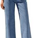 GRAPENT Wide Leg Jeans for Women High Waisted Straight Leg Stretchy Cropped Denim Pants with Pockets Jean Trousers Size Unknown