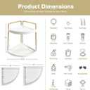 Forbena Corner Bathroom Counter Organizer, 2 Tier Bathroom Organizer Countertop, Small Bathroom Sink Top Trays Corner Shelf Stand for Makeup Vanity Perfume Skincare Decor Storage (White and Gold)