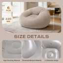 6 Pcs Inflatable Bean Bag Chairs with Electric Air Pump, Giant Blow Up Couch, Outdoor Folding Beanbag Chairs for Adults, Portable Lounger Air Sofa Lazy Sofa Seating Movie Night (Coffee Taupe, 103 cm x 103 cm x 60 cm