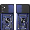 2 x for Galaxy A36-5G Phone Case: Samsung A36 5g case with 2PC Screen Protector, Sliding Camera Cover and Kickstand for Samsung Galaxy A36 5g Phone case,Blue