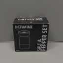 Salt and Pepper Shakers Set with Adjustable Pour Holes by CHEFVANTAGE - Stainless Steel, Core