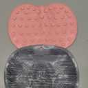2PACK Shower Foot Scrubber Mat Back Washer Back Exfoliating Bath Wash Pad Wall Mounted Slip Suction Cups Foot Scrubber for Use in Shower Cups Foot Cleaner for Men and Women (Pink&gray)