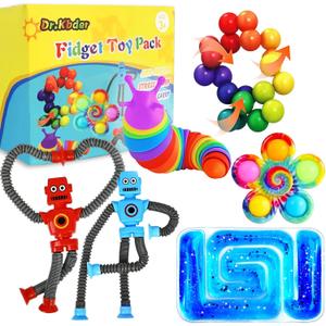 Easter Basket Stuffers for Tollder Kids, Sensory Autism Toys for Toddler 6Pack Autistic Travel Airplane Road Trip Restaurant Toy for Age 3-5 5-7 Fidget Classroom Must Have ADHD Valentines Day Gifts (Muti-color)