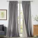 100% Full Blackout Silver Grey Velvet Curtains 108 inch Long for Living Room,Set of 2 Panels Liner Rod Pocket Back Tab Thermal Window Curtains Room Darkening Heavy Decorative Drapes for Bedroom