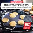 Blue Diamond Hybrid Nonstick Stainless Steel 12" Griddle Pan, XL Skillet, PFAS-Free Ceramic Diamond Bond Searing, Pancakes & Omelets, Dishwasher Safe, Stay-Cool Handle, Induction Ready, All Cooktops