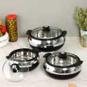 Casserole Serving Set of 3, 800/1200/1700 ml, Black