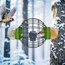 LONA Squirrel Proof Bird Feeding Cage for Outdoors - All-Weather Metal Caged Bird Feeders with Peanut Butter Jar Holder, Chew-Proof Feeding Cage for Small Birds (Round Cage, 2 Feeding Units)