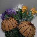 lovemoon 2 Sets Artificial Hanging Pansy Flowers with Baskets, 24 Pcs UV Resistant Faux Silk Pansy Outdoor Hanging Flower for Porch Patio Garden Home Spring Decor (2, White,Yellow,Purple)