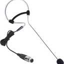 Black Single Earset Headset Microphone Headworn Over Ear Hanging Condenser Mic Compatible with Shure Wireless Bodypack Transmitter System with Mini XLR 4 Pin TA4F Plug