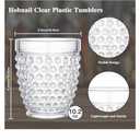 Tanlade 6Pcs Acrylic Hobnail Drinking Glasses, 10.2 oz Plastic Drinking Glasses Vintage Plastic Cups Acrylic Unbreakable Drinkware for Beverage Juice Water Drink Beer Cocktail Soda
