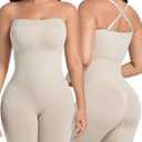 SIMIYA Shapewear Bodysuits Built in Bra, Tummy Control Strapless/strap Top for Women, Full Body Shaper Seamless Waist Trainer (White, XL)