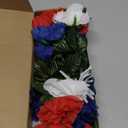 Sggvecsy 30 Pcs Patriotic Artificial Flowers Memorial Bouquet Fake Red White and Blue Cemetery Flowers with American Flags for Grave 4th of July Memorial Day Independence Day Veterans Home Decoration