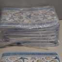 Stair Treads for Wooden Steps,Ocean Starfish Coastal Coral Summer Nautical Non Slip Stair Carpet Indoor Stair Runner Staircase Step Treads,Beach Shells Blue Stair Mat 8x30in 15 Pcs