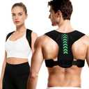 Posture Corrector for Women and Men, Adjustable Back Brace Posture Corrector for Upper & Mid Spine Support, Breathable Back Brace for Improving Neck, Shoulder and Back Posture Pain Relief (Black)