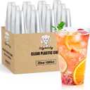 Lilymicky 600 Pack 20 oz Clear Plastic Cups, PET Disposable Drinking Cups, Crystal Clear, Perfect for Ice Coffee, Smoothie, Soda, or Any Cold Drinks (EXP 03/11/33)