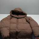 Kissonic Women's Warm Winter Coat Hooded Puffer Jacket Full Zip Long Puffer Coat with Pockets (Large, Coffee)