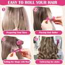 12 Piece Hair Roller Set with Clips, Self Grip Hair Rollers Hair Curler for Long Medium Short Hair, Random Color (3.6cm)