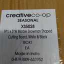Creative Co-Op Marble Snowman Shaped Cheese and Cutting Board, White and Black