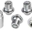 HZEL Car M12 x 1.5 Wheel Lock Lug Nut Set, Anti-Theft Chrome 4PCS Cone Seat Tire Locking Nut Kit with 1 Key, OEM#00276-00900 Automotive Replacement, Compatible with Celica ES330 ES350