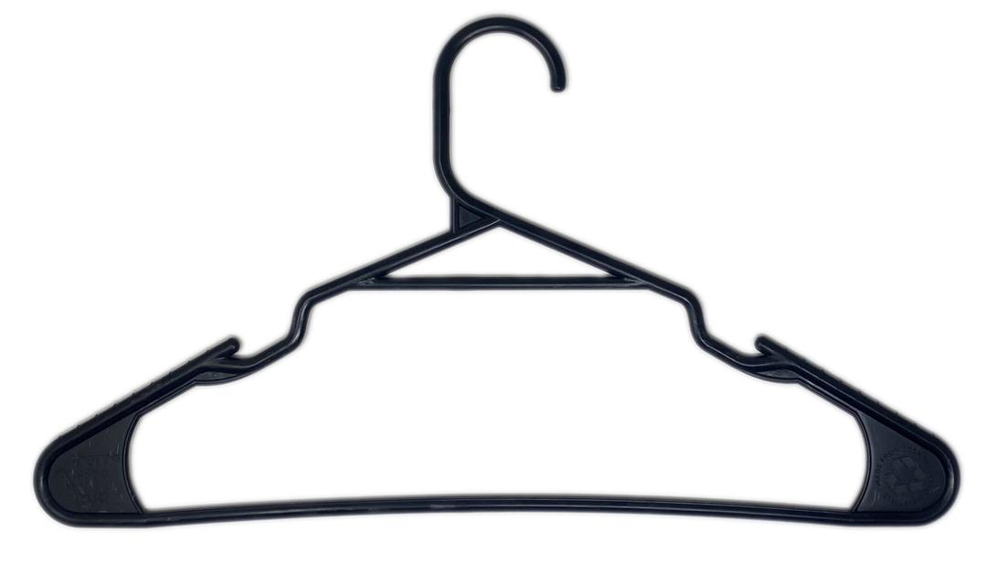 Clothing Hangers for Avg. Weight (Max 3lbs) Clothes Made from 100% Recycled Post Industrial Plastic (Black, 30)