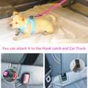 AUBELL Dog Seat Belt for Car,Updated 3-in-1 Adjustable Reflective Bungee Heavy Duty Dog Car Harness Tether with Clip Hook Latch & Buckle,Swivel Zinc Alloy Carabiner,Hotpink