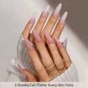 BTArtboxnails XCOATTIPS Bare 5-Shades Nude Press on Nails - 4-Week Wear Extra Long Coffin Press on Nails, Easy to Apply, Soak Off, Salon Quality Value at Home, 16 Sizes - 160 Fake Nails