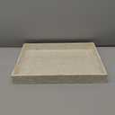 Capiz Decorative Tray 15.8 x 11.8 x 1.8" Rectangular Tray, Natural Handmade Serving Tray with Handles for Coffee Tables, Ottoman, Vanity, Kitchen, Coastal Boho Home Decor, White