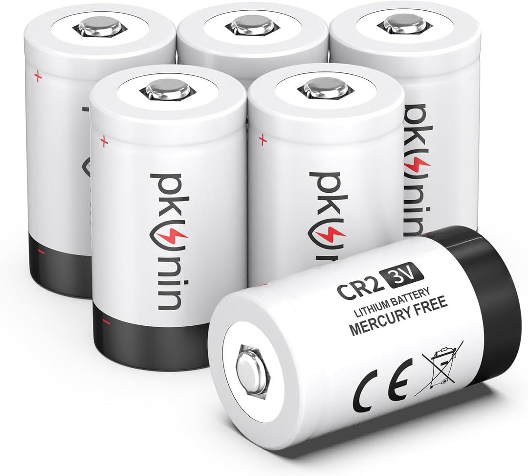 PKUNIN CR2 Battery 3V Range Finder Batteries, CR15h270 3 Volt Lithium Battery 6 Pack Long-Lasting Power for Temperature Sensor, Flashlight and More 0.61 * 1.06inches