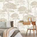 TUNDJ Beige Forest Wallpaper Mural Peel and Stick for Bedroom 82"x57"