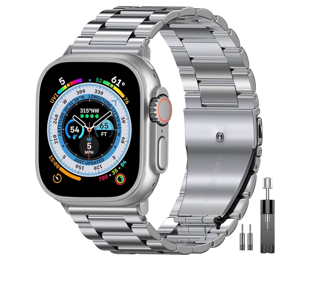 Bandsie Solid Metal Band Compatible with Apple Watch 40mm 42mm(Series 10/11) 41mm 38mm for Men Women, Business Stainless Steel iWatch Strap for Ultra Ultra 2 SE, Series 11 10 9 8 7 6 5 4 3 2 1